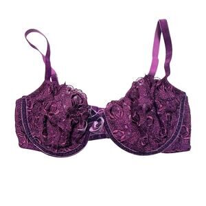 Victoria Secret Very Sexy Deep Plum Lace Push up Bra Size 34D